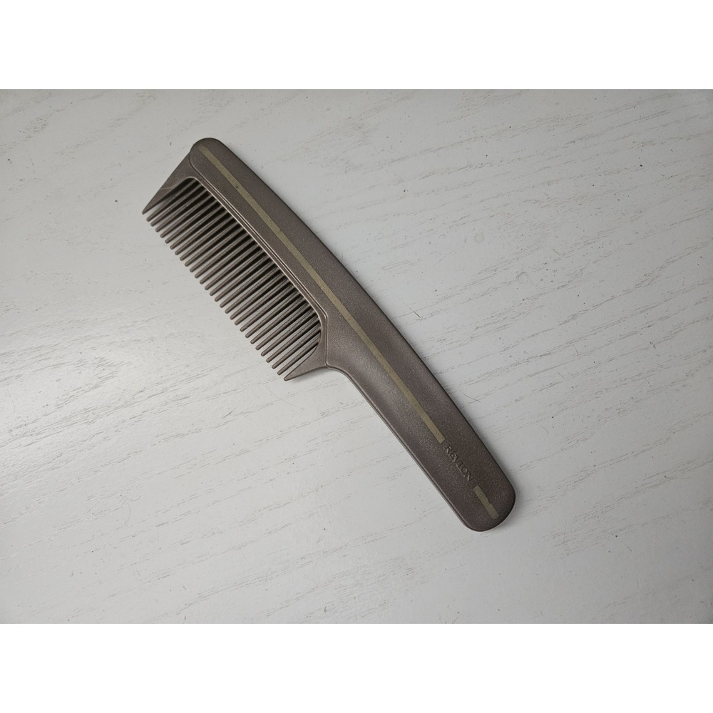 Vintage Women's Revlon Wide Tooth Comb Brown  & Gold Sleek Handle 8"‎